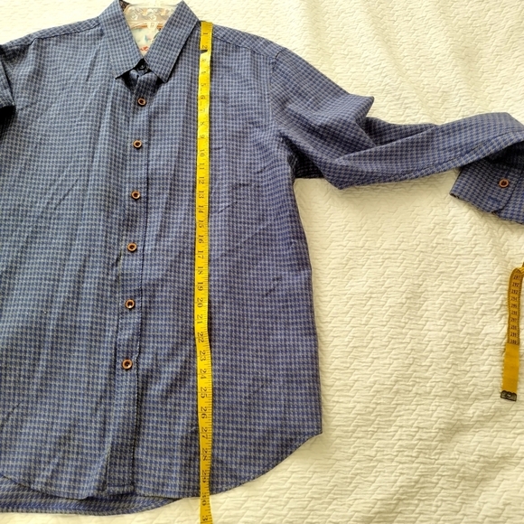 Robert Graham Houndstooth Button Down Shirt Flip Cuff Sz L - Picture 9 of 10